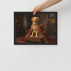 Royal pet portrait of a golden retriever, 12x16 framed print, detail view
