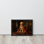 Royal pet portrait of a golden retriever, 12x16 framed print, another view