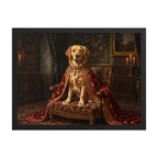 Royal pet portrait of a golden retriever, 18x24 framed print